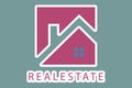 Creative Real Estate Sticker logo design. Property and Construction sticker logo design. Royalty Free Stock Photo