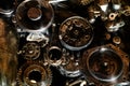 Creative recycle old mechanism robot or rough metal texture background