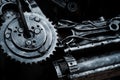 Creative recycle old mechanism robot or rough metal texture background Royalty Free Stock Photo