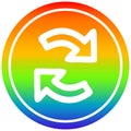 A creative recycling arrow circular in rainbow spectrum