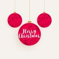creative red geometric pattern christmas balls decoration background Royalty Free Stock Photo