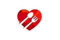 Red Heart Love Food Symbol Logo Design Illustration Royalty Free Stock Photo