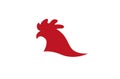 Creative Red Rooster Head Logo Design Symbol Vector Illustration
