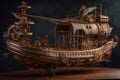 creative reimagining of viking ship, with steampunk-inspired design and modern elements