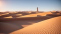 A Creative Rendering Of A Lighthouse In The Middle Of A Desert AI Generative