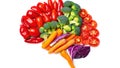 Creative representation of brain health with vegetables Royalty Free Stock Photo