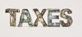 The Creative Representation of 'Taxes' Using Folded Money Letters AI generated image Royalty Free Stock Photo