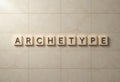 Creative Representation of Word Archetype Using Letter Tiles Royalty Free Stock Photo