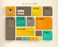 Creative resume template with tiles.