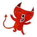 A creative retro cartoon of cute kawaii red demon Royalty Free Stock Photo