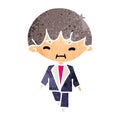 A creative retro cartoon kawaii cute businessman in suit