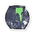 A creative retro distressed sticker of a cartoon cauldron Royalty Free Stock Photo