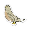 A creative retro distressed sticker of a cartoon common bird