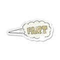 A creative retro distressed sticker of a cartoon fart symbol