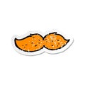 A creative retro distressed sticker of a cartoon ginger mustache