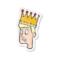 retro distressed sticker of a cartoon idiot prince