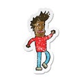A creative retro distressed sticker of a cartoon loudmouth man Royalty Free Stock Photo
