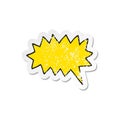 A creative retro distressed sticker of a cartoon simple shout bubble doodle Royalty Free Stock Photo