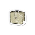 A creative retro distressed sticker of a cartoon suitcase Royalty Free Stock Photo