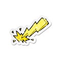 A creative retro distressed sticker of a cartoon thunderbolt