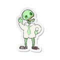 A creative retro distressed sticker of a cartoon zombie businessman Royalty Free Stock Photo