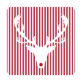 Creative retro Merry Christmas greeting card. Hipster funny deer Royalty Free Stock Photo