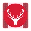 Creative retro Merry Christmas greeting card. Hipster funny deer Royalty Free Stock Photo