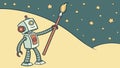 Creative Robot Painter Sketch Vector, vector design Generative AI Royalty Free Stock Photo