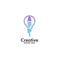 Creative rocket Idea logo Design Template