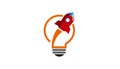 Creative Rocket Lamp Idea Light Logo Design Illustration Royalty Free Stock Photo