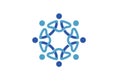 Blue People Group Team Logo Design Illustration