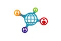 Social World Logo Design Illustration