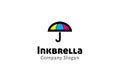 Ink Umbrella logo Design Illustration