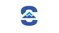 Summit S Letter Mountain Logo Design Illustration
