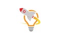 Creative Rocket Launch Lamp Logo