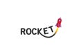 Creative Rocket Text Font Symbol Logo