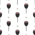 Creative roses and polka dot. Seamless grunge pattern. Royalty Free Stock Photo