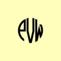 Creative Rounded Initial Letters EVW Logo Royalty Free Stock Photo