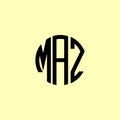 Creative Rounded Initial Letters MAZ Logo Royalty Free Stock Photo