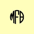 Creative Rounded Initial Letters MFB Logo Royalty Free Stock Photo