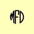 Creative Rounded Initial Letters MFD Logo Royalty Free Stock Photo