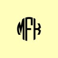 Creative Rounded Initial Letters MFK Logo Royalty Free Stock Photo