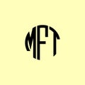 Creative Rounded Initial Letters MFT Logo Royalty Free Stock Photo