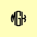 Creative Rounded Initial Letters MGK Logo Royalty Free Stock Photo