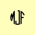 Creative Rounded Initial Letters MJF Logo Royalty Free Stock Photo