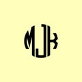 Creative Rounded Initial Letters MJJ Logo Royalty Free Stock Photo