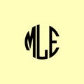 Creative Rounded Initial Letters MLE Logo Royalty Free Stock Photo