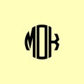 Creative Rounded Initial Letters MOK Logo