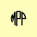Creative Rounded Initial Letters MPP Logo Royalty Free Stock Photo