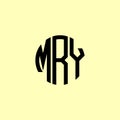 Creative Rounded Initial Letters MRY Logo Royalty Free Stock Photo